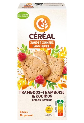 Cereal Koekjes framboos rooibos zonder suikers (150 Gram)