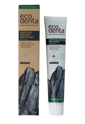 Ecodenta Tandpasta whitening houtskool bio (75 Milliliter)