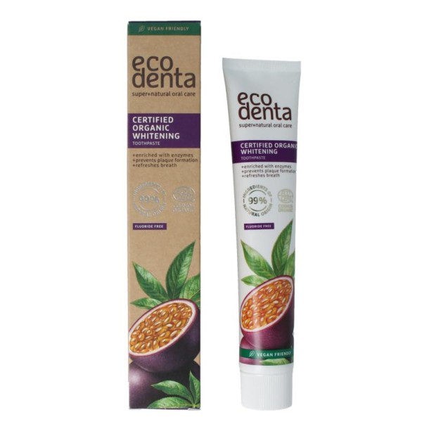 Ecodenta Tandpasta whitening passievrucht bio (75 Milliliter)