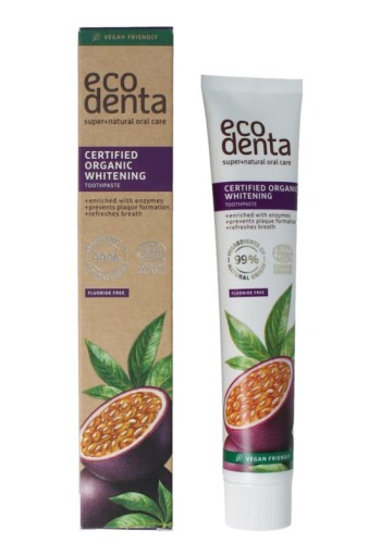 Ecodenta Tandpasta whitening passievrucht bio (75 Milliliter)