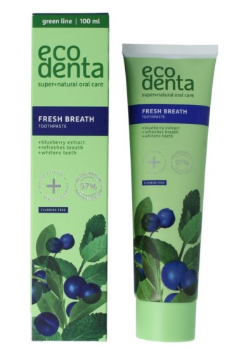 Ecodenta Tandpasta fresh breath bosbessenextr green line (100 Milliliter)