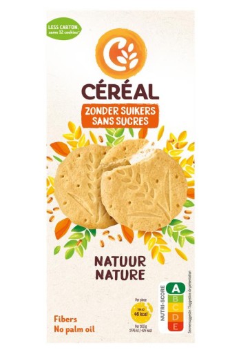 Cereal Zandkoekjes natuur zonder suikers (132 Gram)