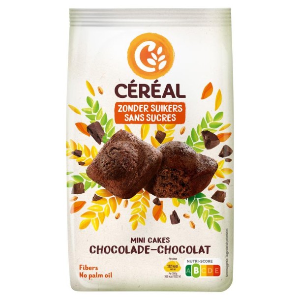Cereal Mini chocoladecakes zonder suikers (196 Gram)