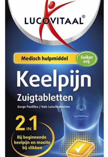 Lucovitaal Keelpijn 2 in 1 (10 Zuigtabletten)