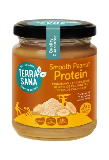 Terrasana Proteine pindakaas fijn bio (250 Gram)