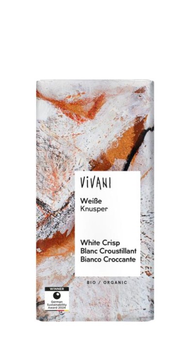 Vivani Chocolade wit rice crispies bio (80 Gram)
