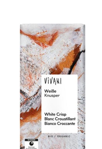 Vivani Chocolade wit rice crispies bio (80 Gram)