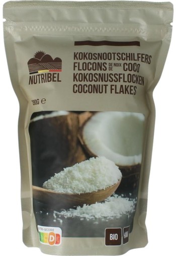 Nutribel Kokosnoot schilfers raw bio (200 Gram)