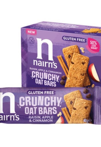 Nairns Crunchy oat bars raisin apple (160 Gram)