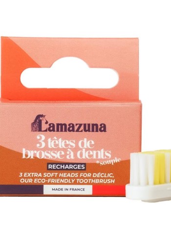 Lamazuna Set of 3 toothbrush heads soft S (1 Set)