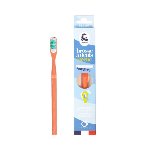 Lamazuna Toothbrush medium coral (1 Stuks)