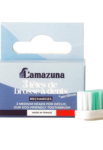 Lamazuna Set of 3 toothbrush heads medium (1 Stuks)