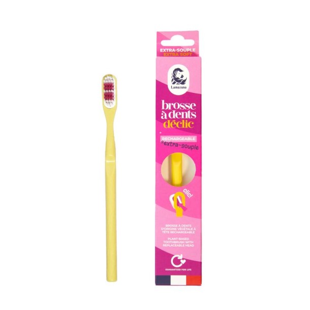 Lamazuna Toothbrush extra soft mimosa yellow (1 Stuks)