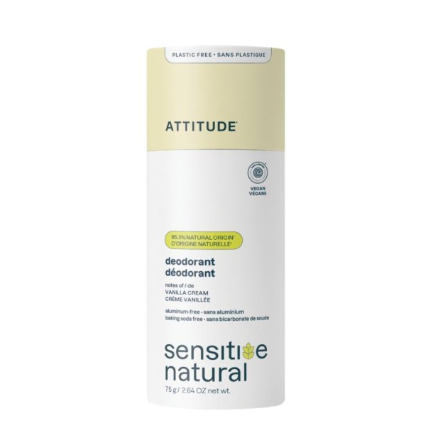 Attitude Deodorant baksoda vrij vanilla creme super leaves (75 Gram)