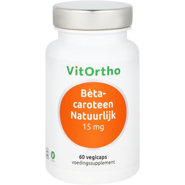 Vitortho Beta-caroteen natuurlijk 15mg (60 Vegetarische capsules)