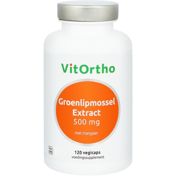 VitOrtho Groenlipmosselextract 500mg (120 Vegetarische capsules)