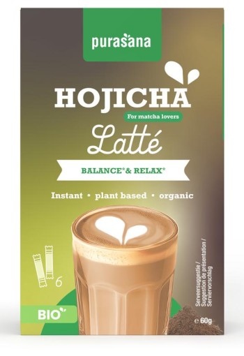 Purasana Instant hojicha latte 6x10g bio (60 Gram)