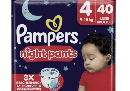 Pampers Baby Dry Night Pants Luierbroekjes Maat 4 9-15 KG 40 Stuks