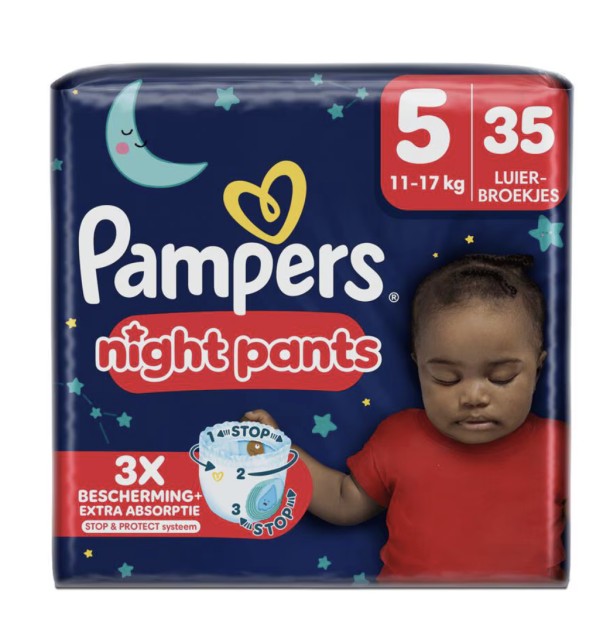 Pampers Baby Dry Night Pants Luierbroekjes Maat 5 11-17 KG 35 Stuks