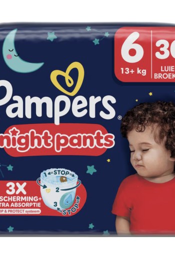 Pampers Baby Dry Night Pants Luierbroekjes Maat 6 13+ KG 30 Stuks