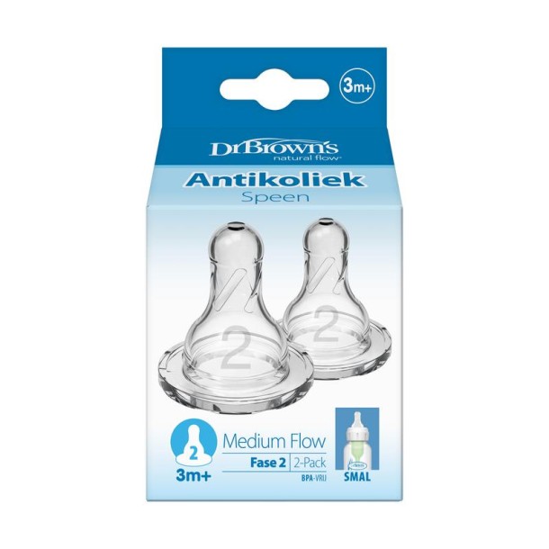 Dr Brown's Speen standaard hals fles fase 2 (2 Stuks)