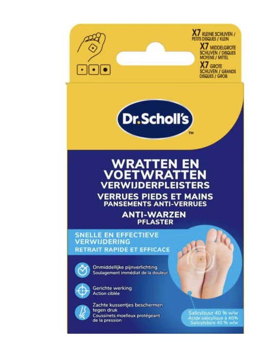 Dr.Scholl’s Wratten en Voetwratten Verwijderpleisters 3X7Strips