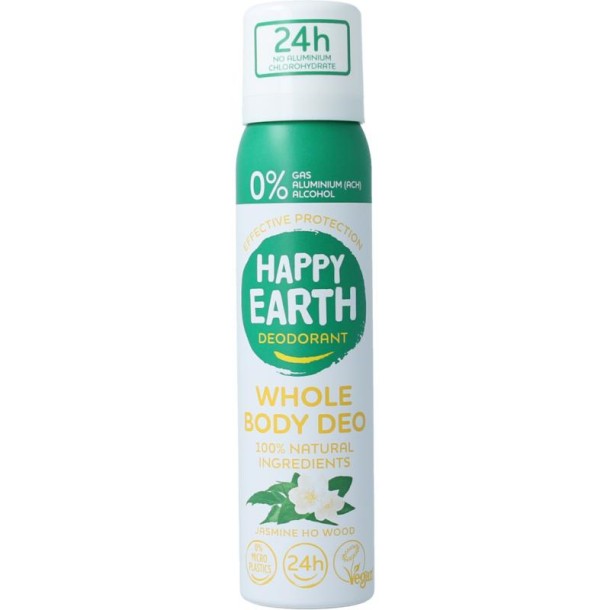 Happy Earth Deodorant bodyspray jasmine ho wood (100 Milliliter)