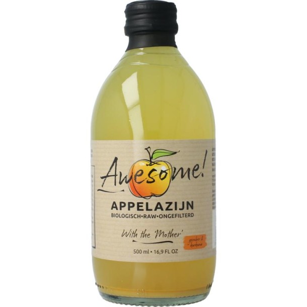 Awesome Appelazijn gember curcuma bio (500 Milliliter)