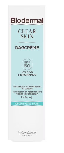 Biodermal Clear Skin Dagcrème Spf50 40 Ml