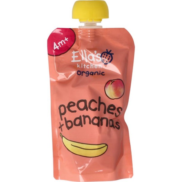 Ella's Kitchen Peaches & bananas 4 maand knijpzak bio (120 Gram)
