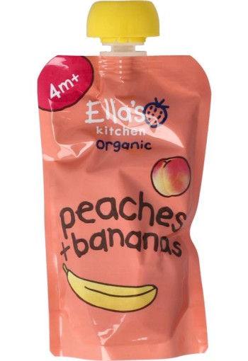 Ella's Kitchen Peaches & bananas 4 maand knijpzak bio (120 Gram)
