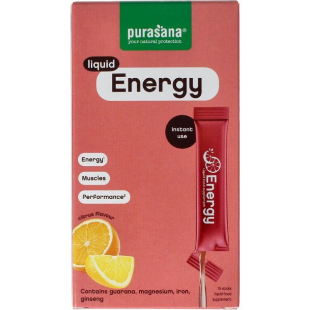 Purasana Energy liquid gelstick 10ml (15 Stuks)