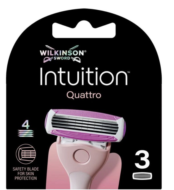 Wilkinson Sword Intuition Quattro for Women Navulmesjes 3 stuks