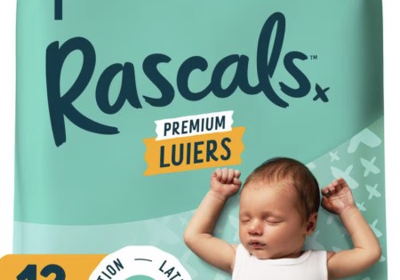 Rascals Premium Luiers Maat 1 3-5 KG 44 stuks./ 2 stuks €15,00