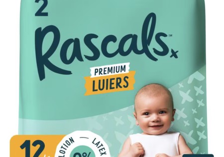 Rascals Premium Luiers Maat 2 4-8 KG 40 stuks/ 2 stuks € 15,00