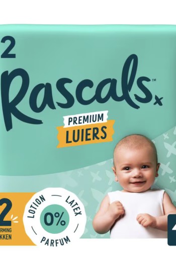 Rascals Premium Luiers Maat 2 4-8 KG 40 stuks/ 2 stuks € 15,00