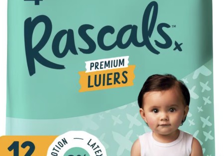 Rascals Premium Luiers Maat 4 10-15 KG 30 stuks/ 2stuks € 15,00