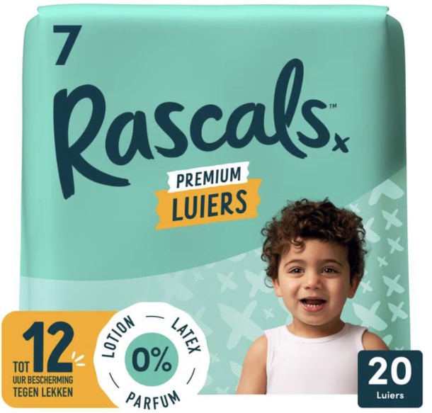 Rascals Premium Luiers Maat 7 17+ KG 20 stuks 2stuks € 15,00