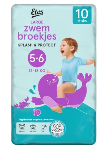 Etos Splash & Protect Zwembroekjes 5/6 Large 10 stuks