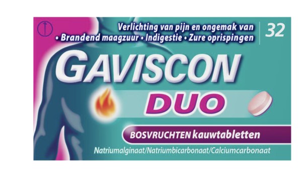 Gaviscon tablet duo mixberry 32 stuks