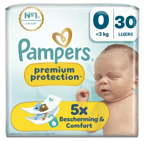 Pampers Premium Protection Luiers Maat 0-3 kg 30 stuks