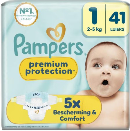 Pampers Premium Protection Luiers Maat 1 2-5 kg 41 stuks