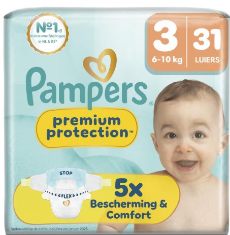 Pampers Premium Protection Luiers Maat 3 6-10 kg 31 stuks