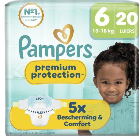 Pampers Premium Protection Luiers Maat 6 13-18 kg 20 stuks