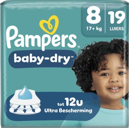 Pampers Baby Dry Luiers Maat 8 17+ kg 19 stuks