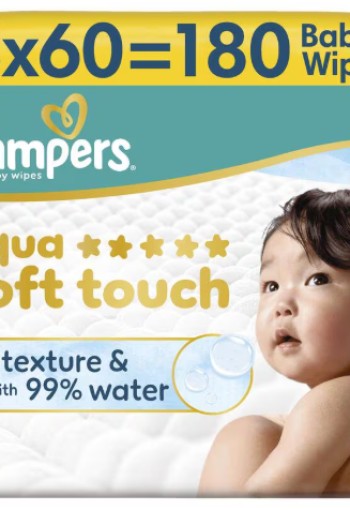 Pampers Aqua Soft Touch Billendoekjes 3x60 stuks