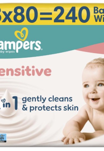 Pampers Sensitive Billendoekjes 3x80 stuks