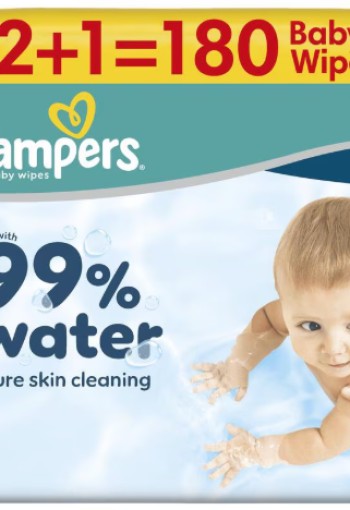 Pampers 99% Water Billendoekjes 3x60 stuks