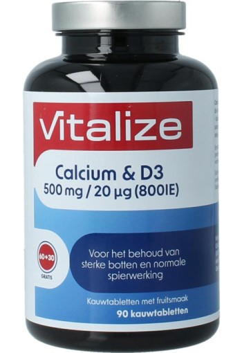 Vitalize Calcium & D3 (90 Kauwtabletten)