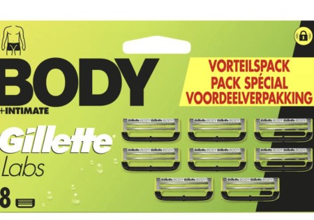 GilletteLabs Body + Intimate Navulmesjes 8 stuks